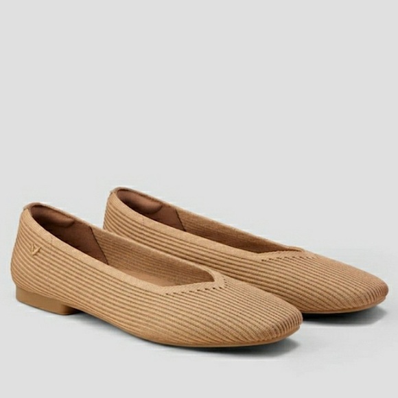 Vivaia Margot 2.0 Square-Toe V-Cut Flats Nutmeg 40 / 9 - Picture 2 of 11